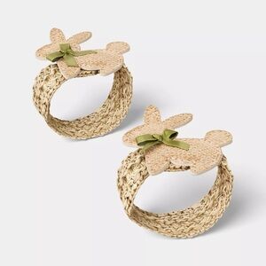 Easter nwt 2pk Woven Bunny Napkin Rings - Threshold rabbit